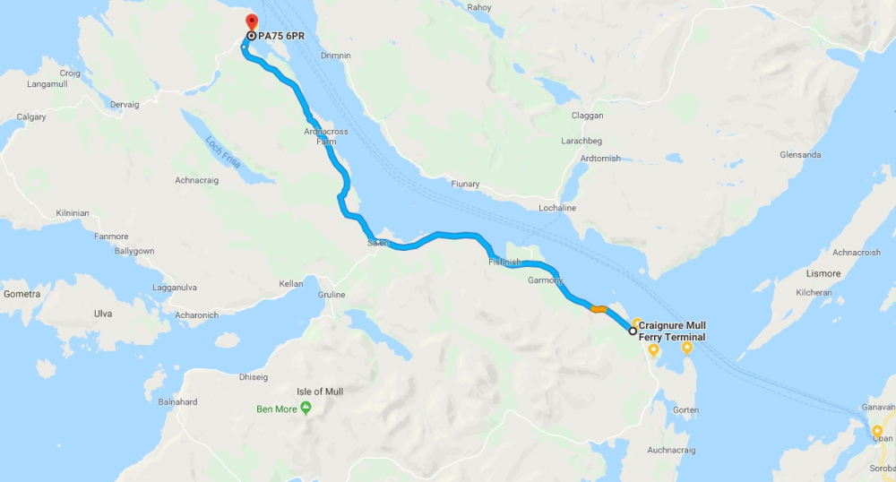 Craignure to Western Isles Hotel 