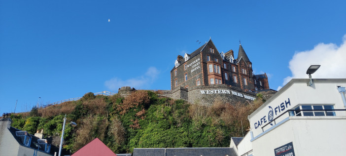 Imposing view of the Western Isles Hotel