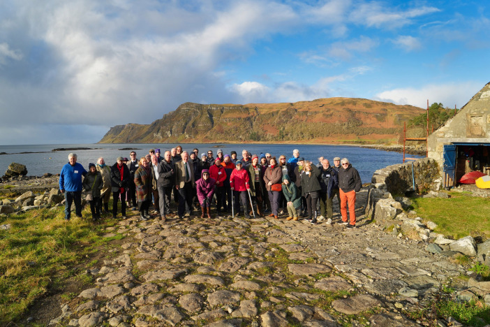 Group photo at Carsaig Pier - (c) Stuart Robins