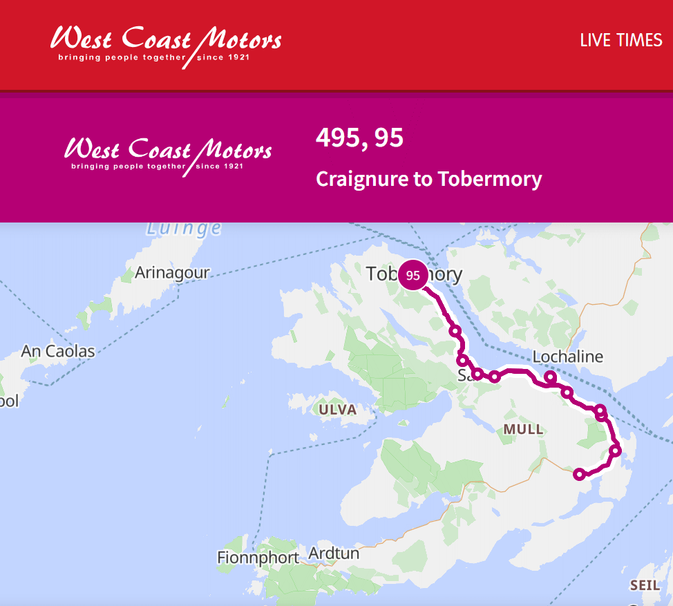 Bus from Craignue to Tobermory